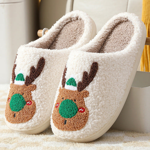 Christmas Shoes - Winter Home Slippers Elk Soft Cozy Bedroom Slipper