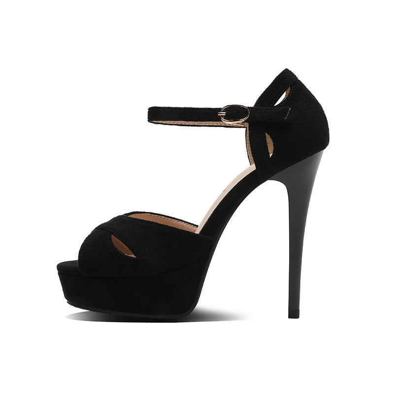 Stiletto High Heels - Women's Fish Mouth Platform Sandals