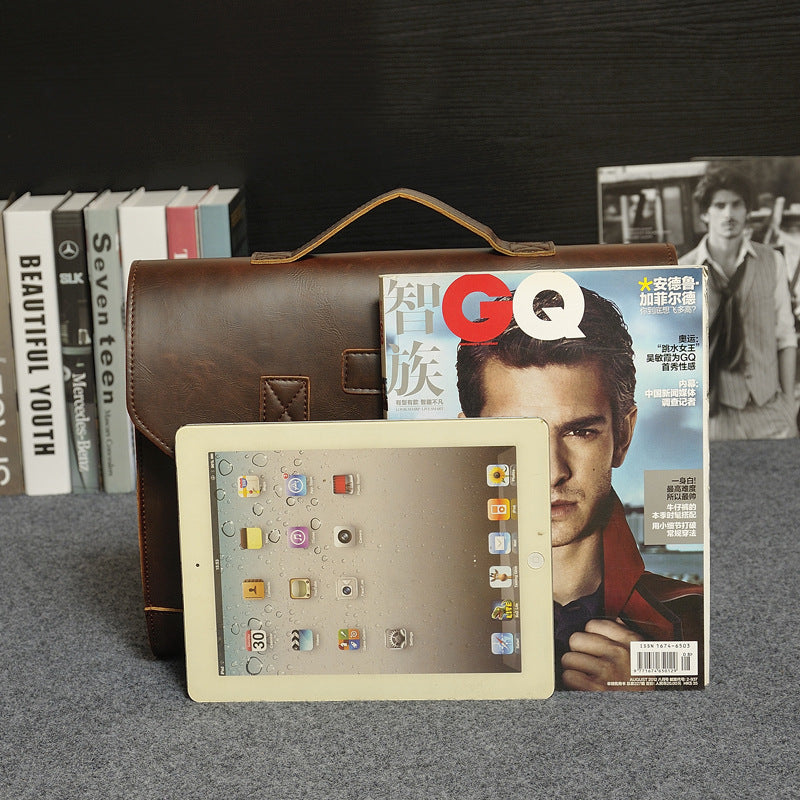 Men's Leather Handbag Briefcase - men's classic single shoulder bag