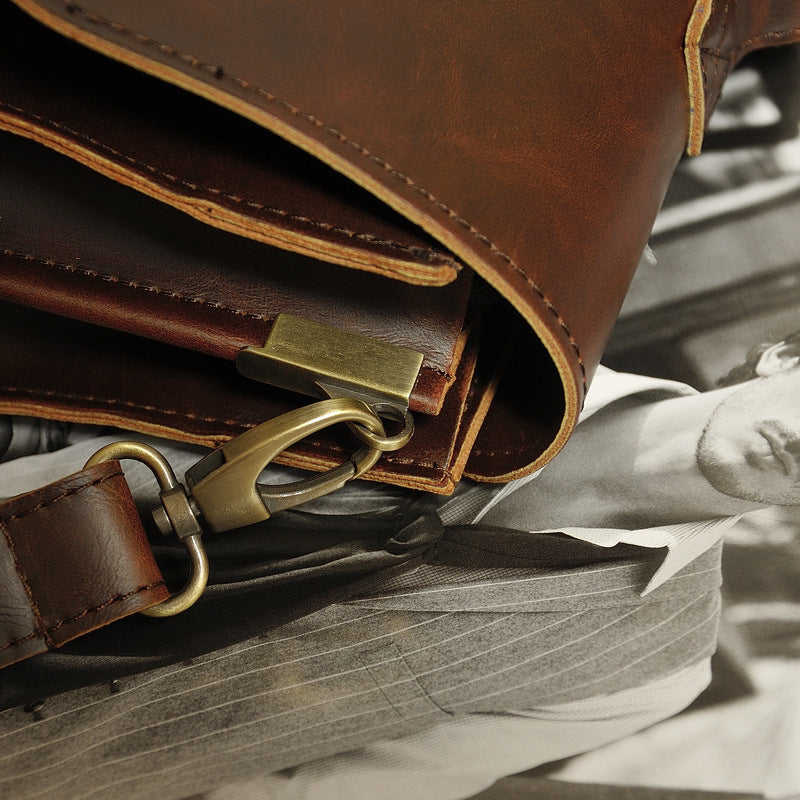 Men's Leather Handbag Briefcase - men's classic single shoulder bag
