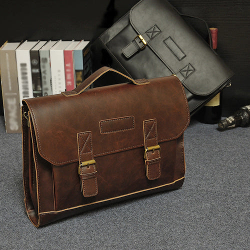 Men's Leather Handbag Briefcase - men's classic single shoulder bag
