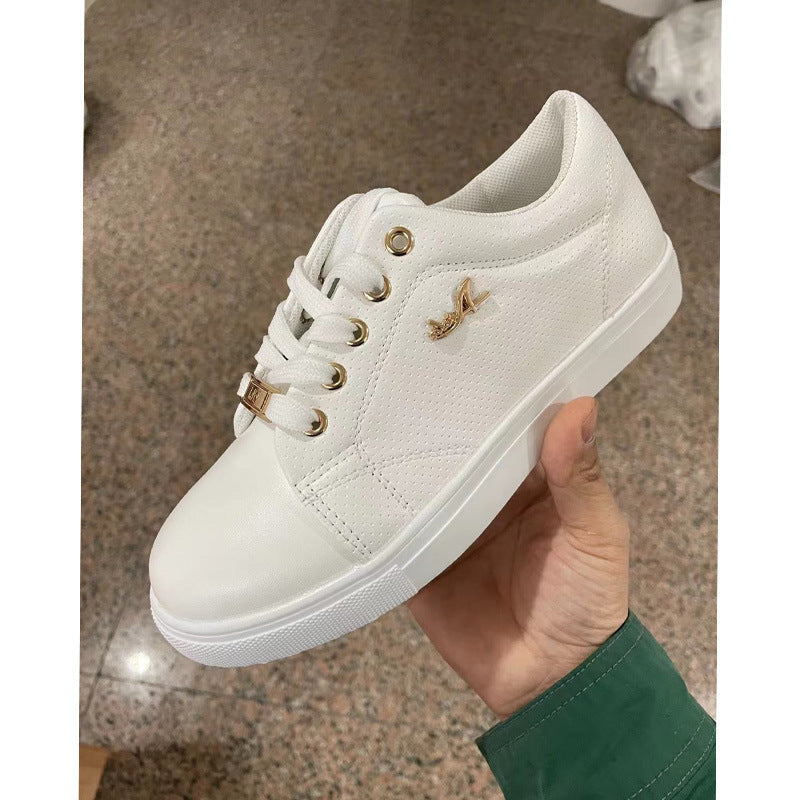 Women Flat Sneakers - Breathable Lace-up Shoes For Girls