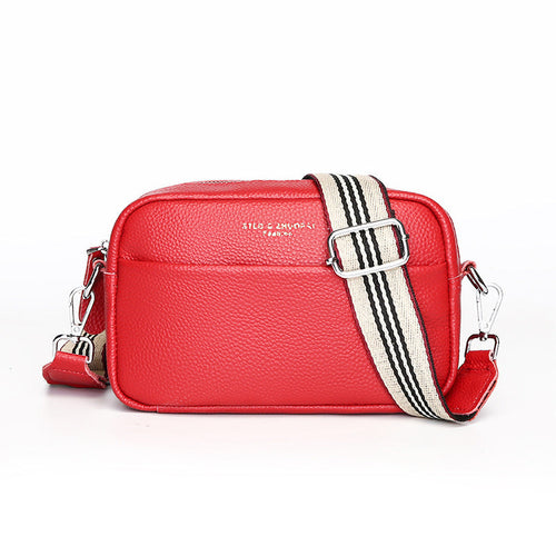 Simple Shoulder Messenger Bag - Top Layer Cowhide Small Square Bag