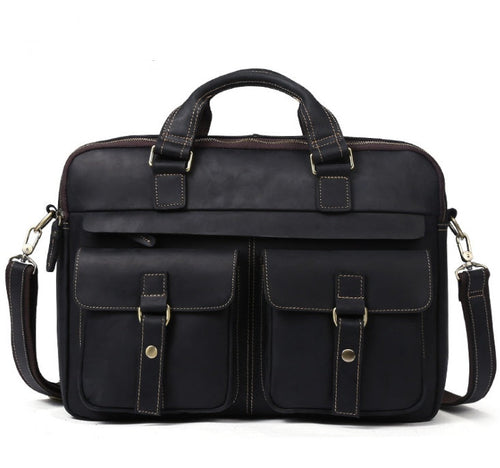 15.6 inch Laptop Bag - Genuine men''s bags retro men''s business bags
