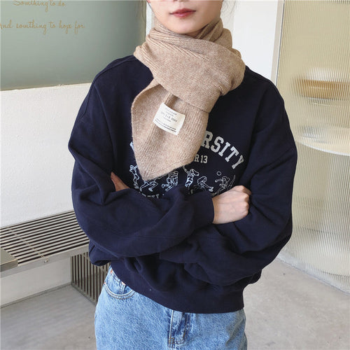 Pure Color Knitted All-match Cute Multifunctional Scarf