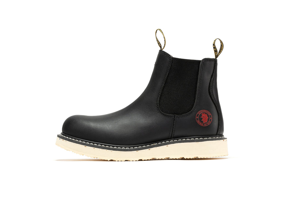 ROCKROOSTER Capitola Men's 6 inch Black Steel Toe Wedge Work Boots