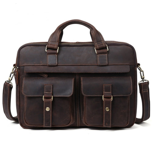 15.6 inch Laptop Bag - Genuine men''s bags retro men''s business bags