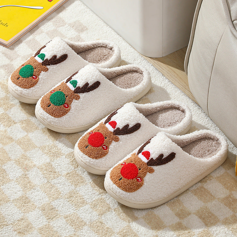 Christmas Shoes - Winter Home Slippers Elk Soft Cozy Bedroom Slipper