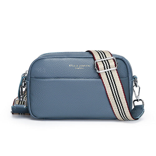 Simple Shoulder Messenger Bag - Top Layer Cowhide Small Square Bag