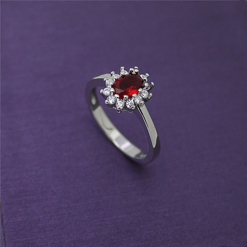 High-end Luxury Engagement Ring - High-grade blue zircon gold ring