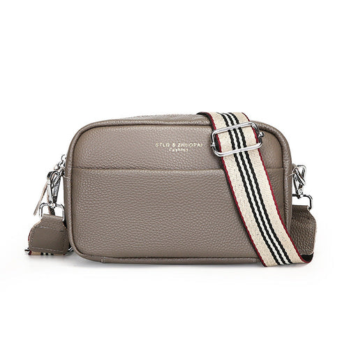 Simple Shoulder Messenger Bag - Top Layer Cowhide Small Square Bag