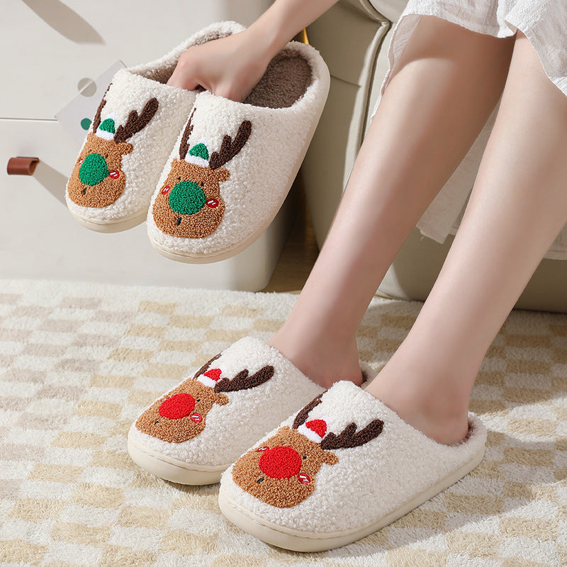 Christmas Shoes - Winter Home Slippers Elk Soft Cozy Bedroom Slipper