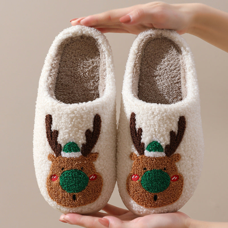 Christmas Shoes - Winter Home Slippers Elk Soft Cozy Bedroom Slipper
