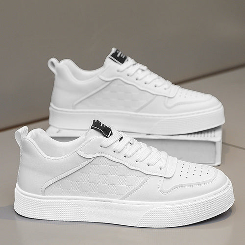 Casual Lace-up Sneakers - Men's Fashion Breathable Plaid Flats Shoes