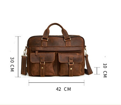 15.6 inch Laptop Bag - Genuine men''s bags retro men''s business bags