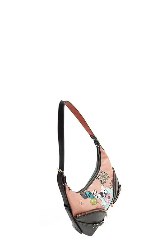 Accessory Pockets Shoulder Bag : With Two Front