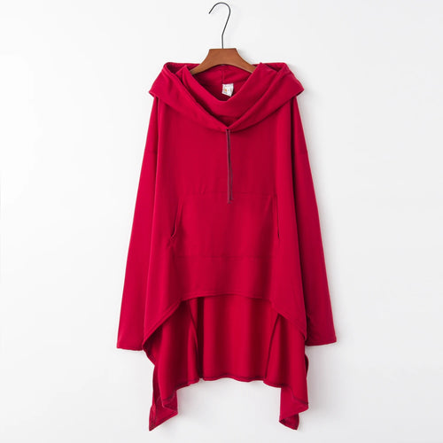 Fashion Trends New European and N Pure Color Long Hoodie
