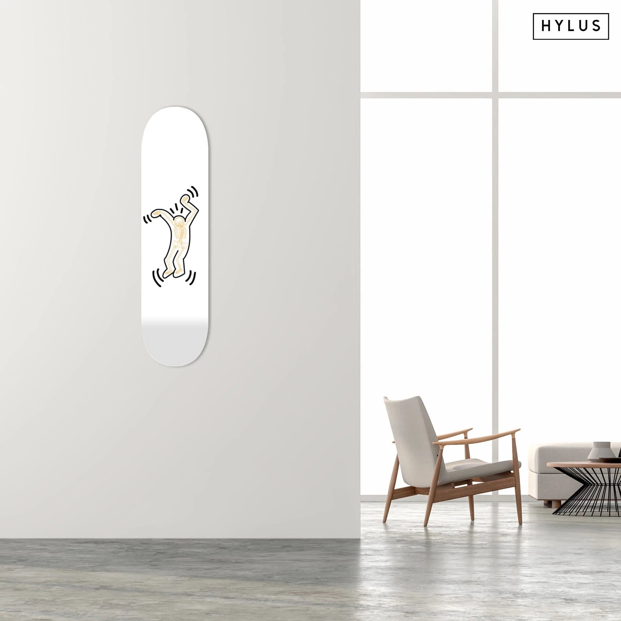 Skeleton Orange Skateboard