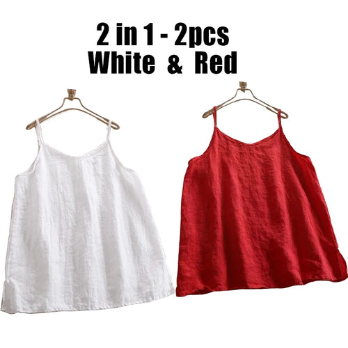 Summer Simple All-match Top Loose Thin Camisole Solid V-neck Vest