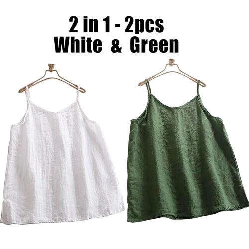 Summer Simple All-match Top Loose Thin Camisole Solid V-neck Vest