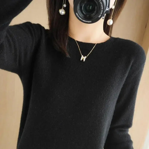 2024 Women Sweater Spring Autumn Long Sleeve O-neck Pullovers Warm