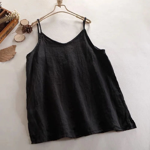 Summer Simple All-match Top Loose Thin Camisole Solid V-neck Vest