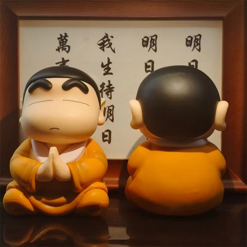 8cm Crayon Shin Chan Cos Buddha Good Luck Compassion Action Figure