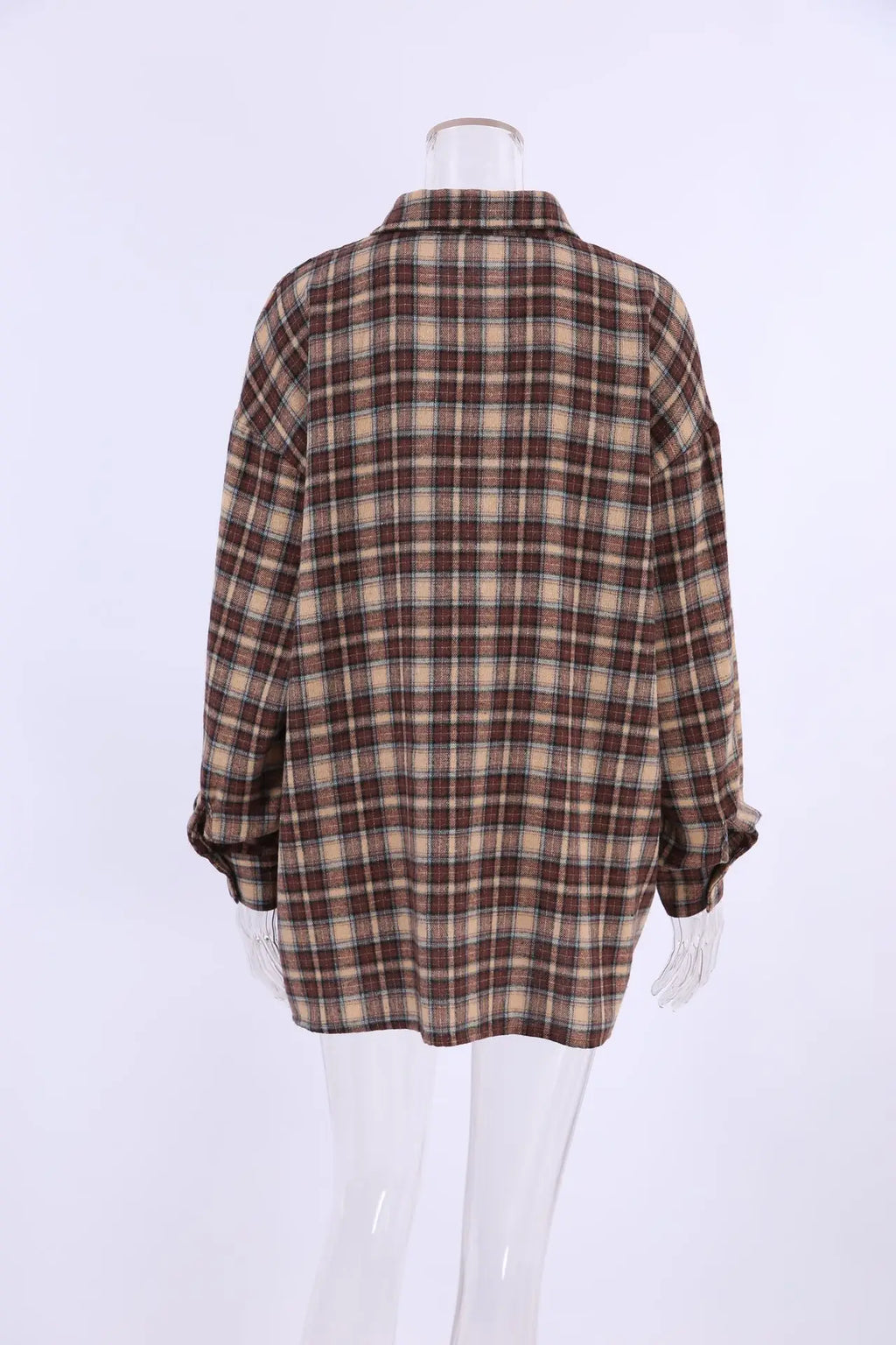 Spring Autumn Vintage Plaid Checkered Shirt Women's Long Sleeve Blouse