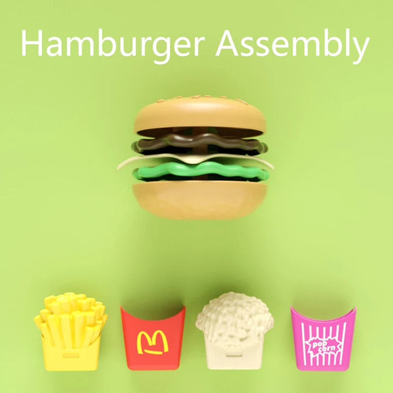 Children Hamburger Pretend Play Cooking Toys Set Mini Simulation Food