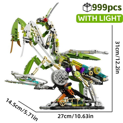 Technical Mechanical Shark Parrot Mantis Insect Sea Animal Life Set