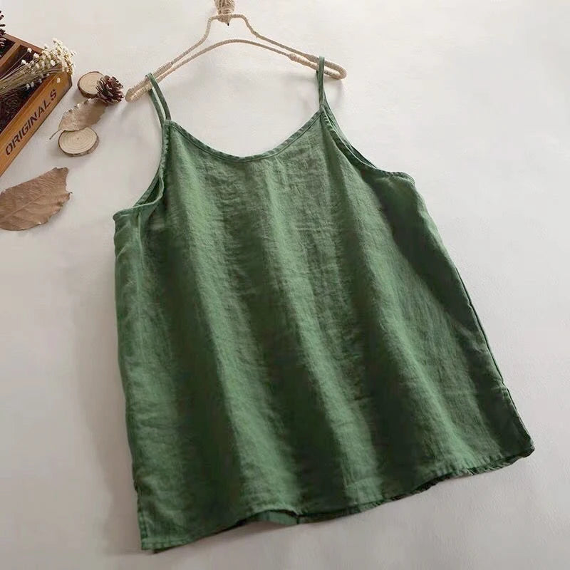 Summer Simple All-match Top Loose Thin Camisole Solid V-neck Vest