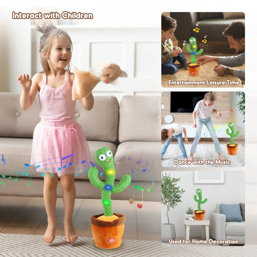 Rechargeable Dancer Cactus Glowing Dancing Electronic Plush Toys Can