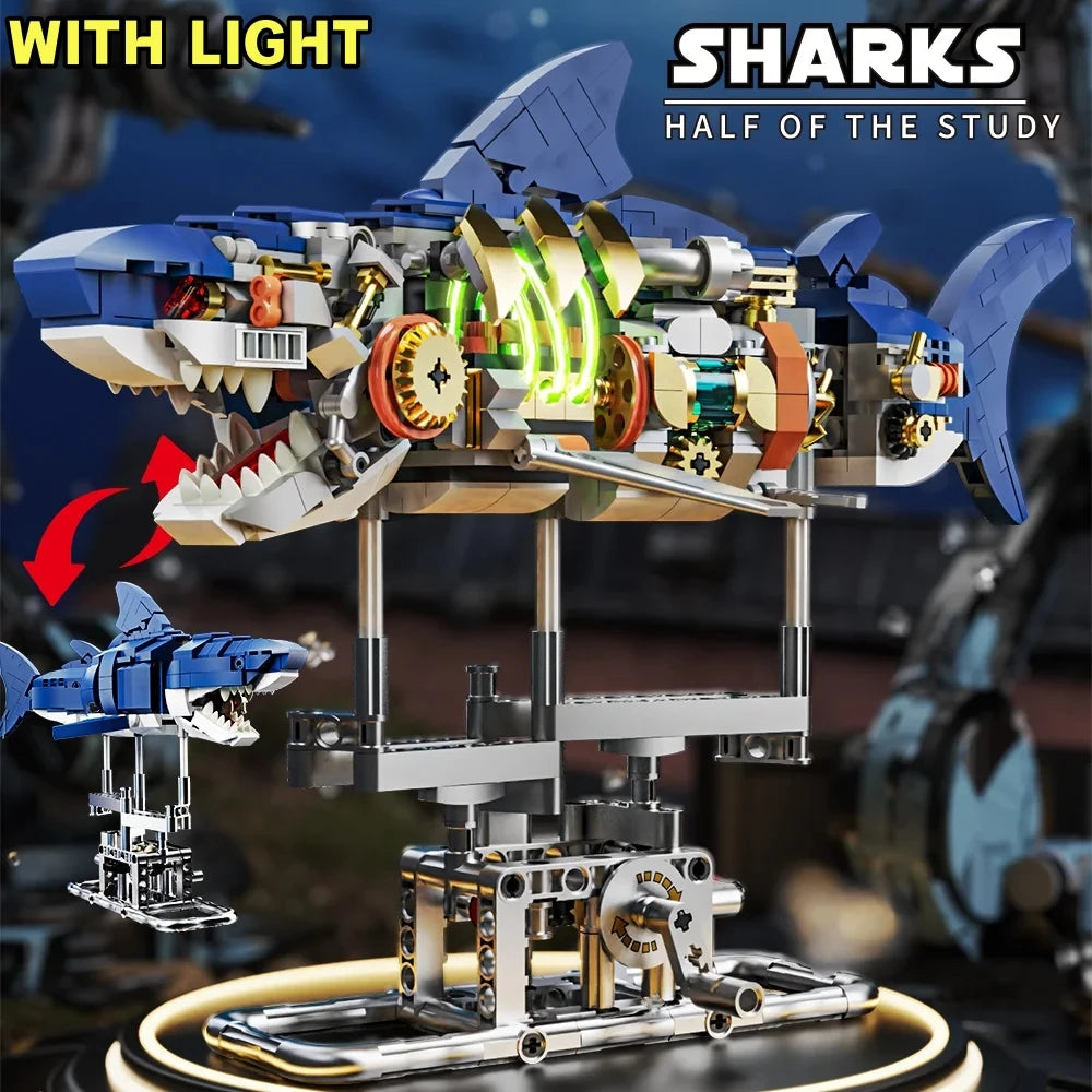 Technical Mechanical Shark Parrot Mantis Insect Sea Animal Life Set