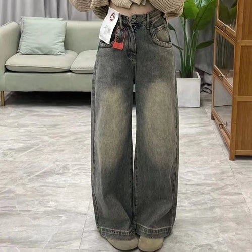 Womens Jeans Straight High Waist Slim Fit Stretch Denim Trousers