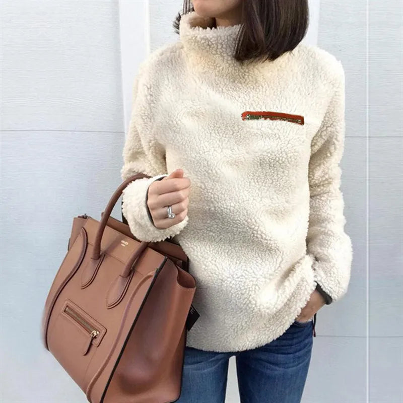 Winter Super Soft and Comfortable Solid Color Turtleneck Pullover