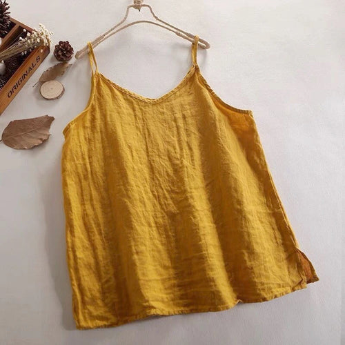Summer Simple All-match Top Loose Thin Camisole Solid V-neck Vest