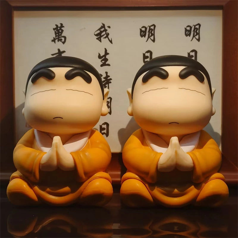 8cm Crayon Shin Chan Cos Buddha Good Luck Compassion Action Figure