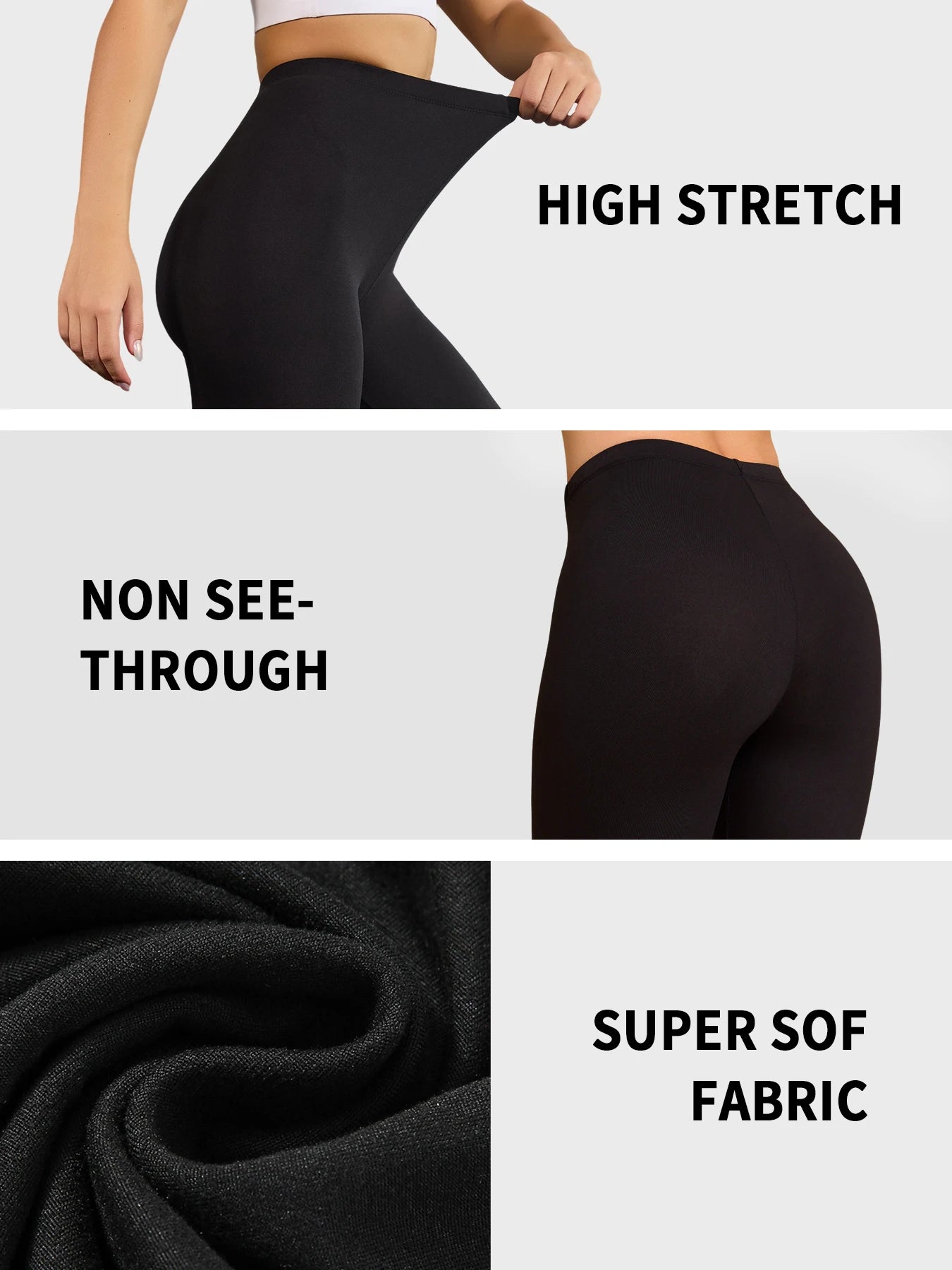 Women's Super Soft Leggings High Elasticity No See Through Workout