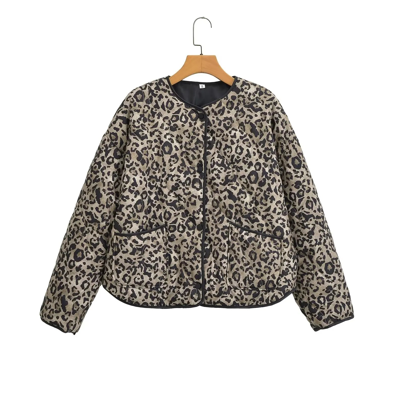 TRAF Leopard Print Jackets for Women Coats Oversized Jackets Woman
