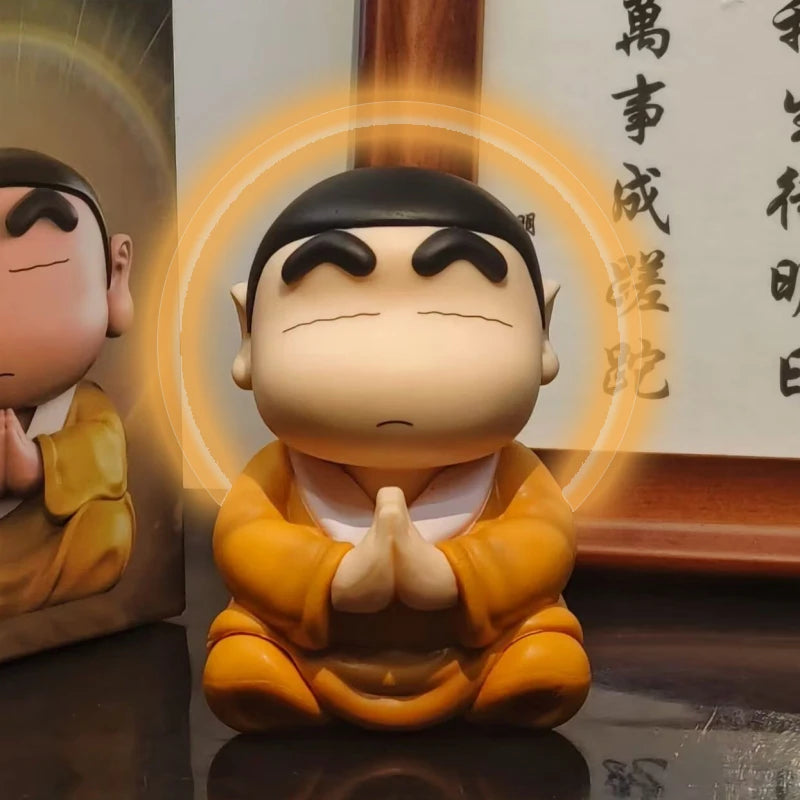 8cm Crayon Shin Chan Cos Buddha Good Luck Compassion Action Figure