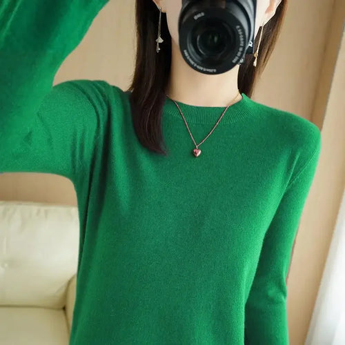 2024 Women Sweater Spring Autumn Long Sleeve O-neck Pullovers Warm