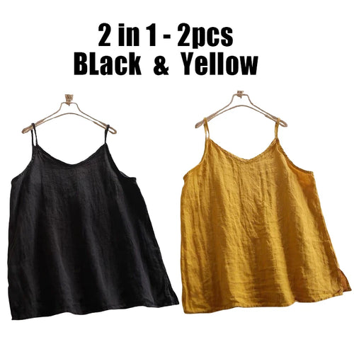 Summer Simple All-match Top Loose Thin Camisole Solid V-neck Vest
