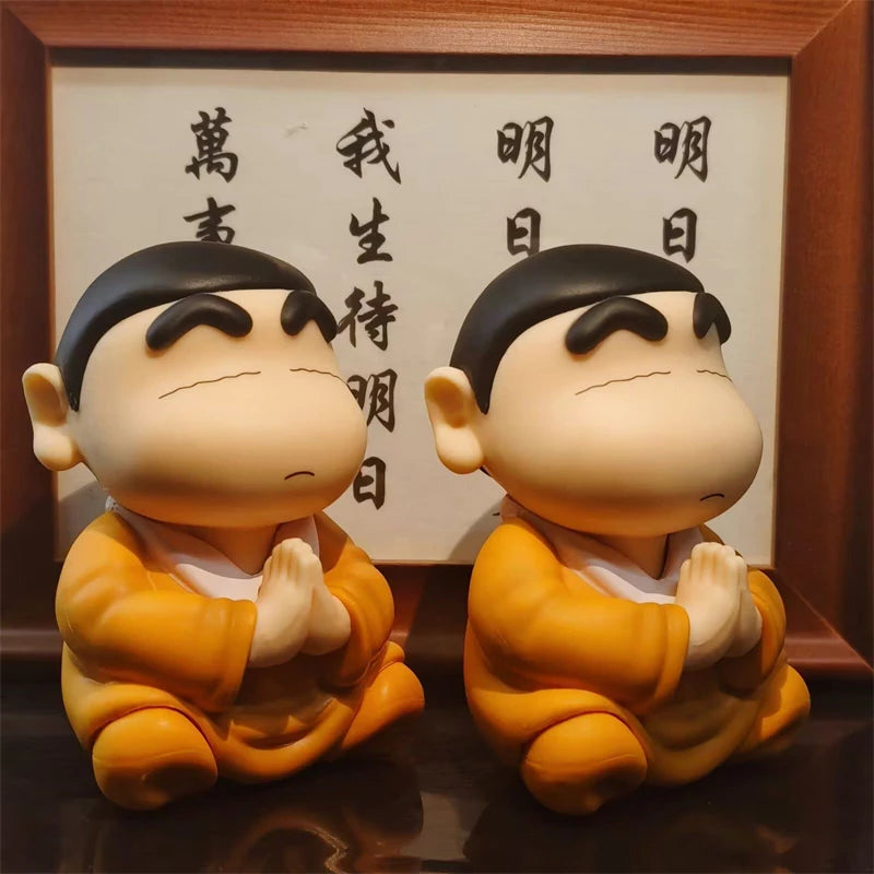 8cm Crayon Shin Chan Cos Buddha Good Luck Compassion Action Figure