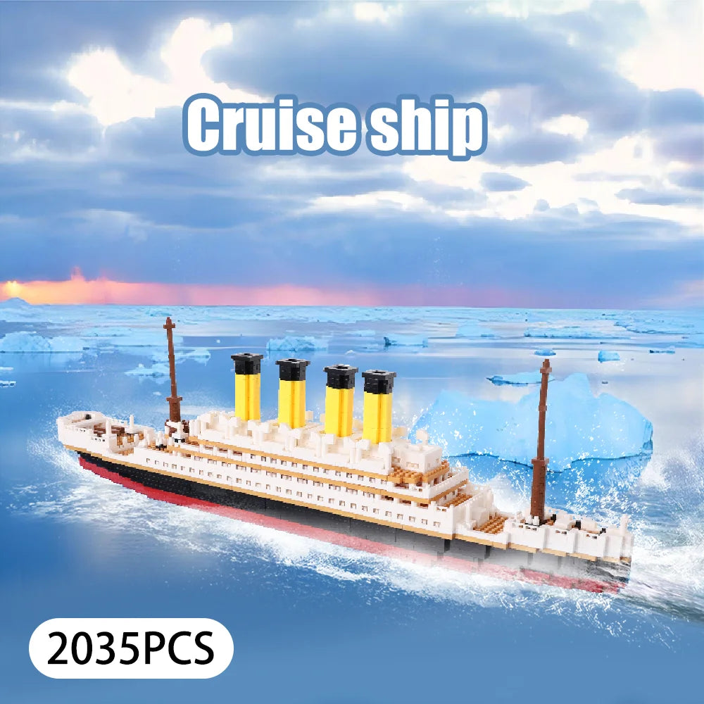 Building block assembly toy Titanic giant boy girl puzzle cruise ship