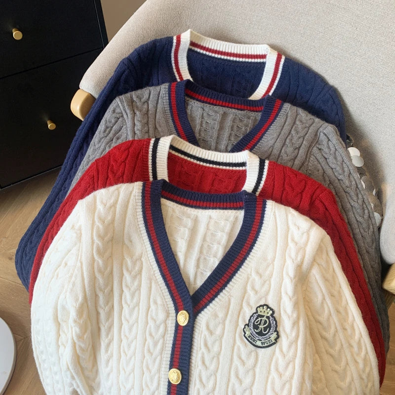 New 2024 Autumn Winter Cashmere Top Women V Neck Pullover Warm