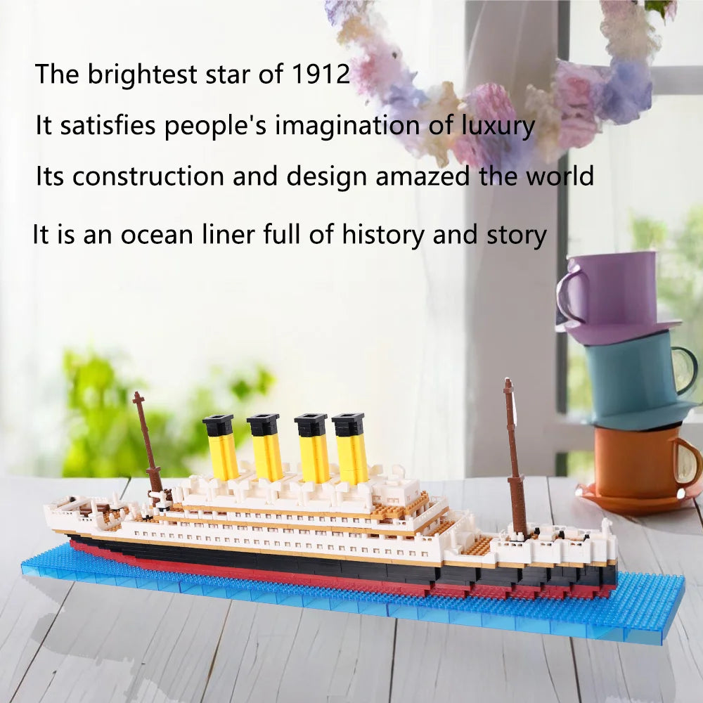 Building block assembly toy Titanic giant boy girl puzzle cruise ship