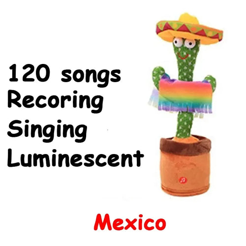 Rechargeable Dancer Cactus Glowing Dancing Electronic Plush Toys Can