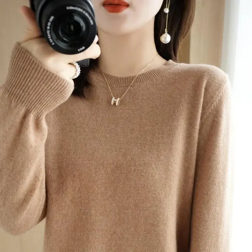 2024 Women Sweater Spring Autumn Long Sleeve O-neck Pullovers Warm