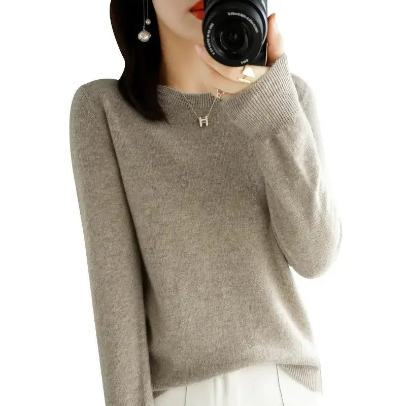 2024 Women Sweater Spring Autumn Long Sleeve O-neck Pullovers Warm