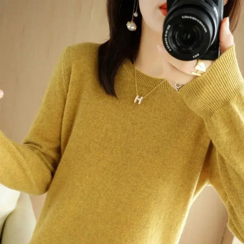 2024 Women Sweater Spring Autumn Long Sleeve O-neck Pullovers Warm